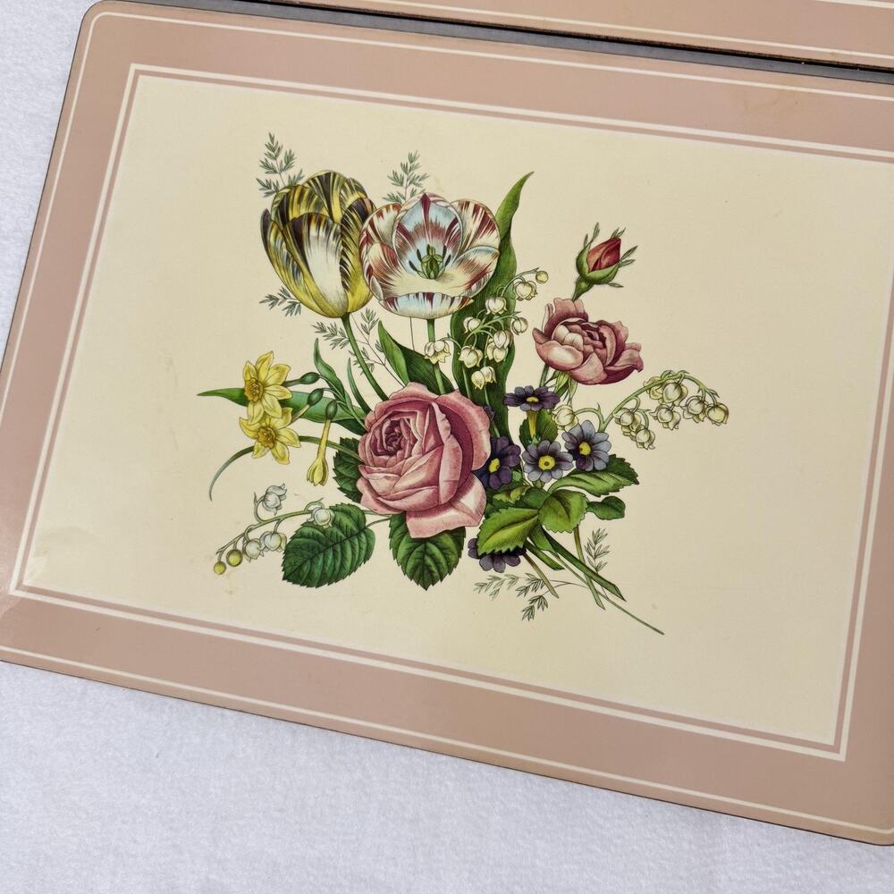Pimpernel Floral Botanical Cork Placemats Set Of 2 Vintage Table Cottage Kitchen